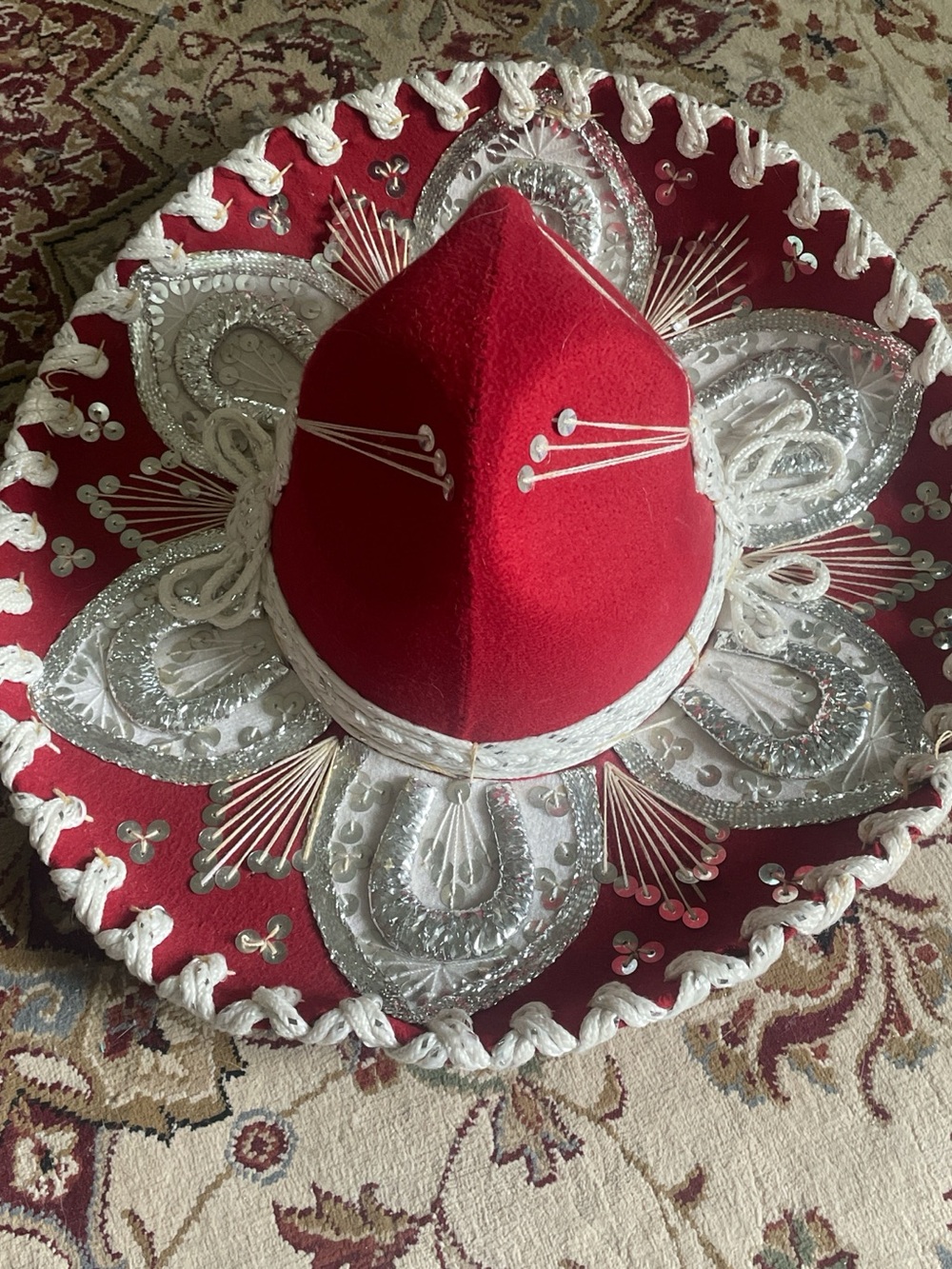Red and White Decorative Mexican Sombrero